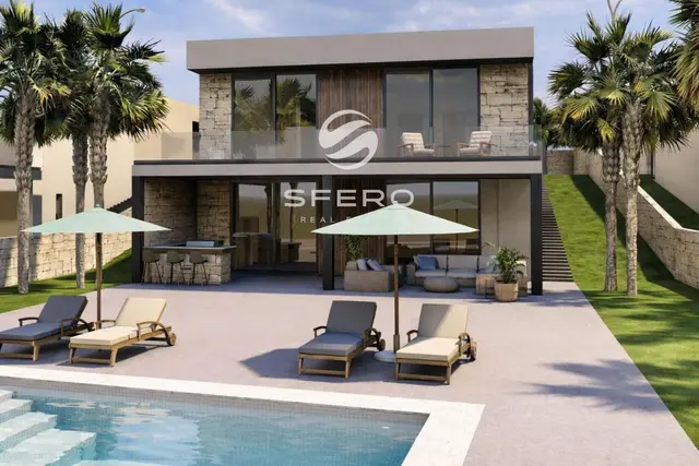 Lujosas villas independientes con vistas al mar en un complejo residencial en Finestrat