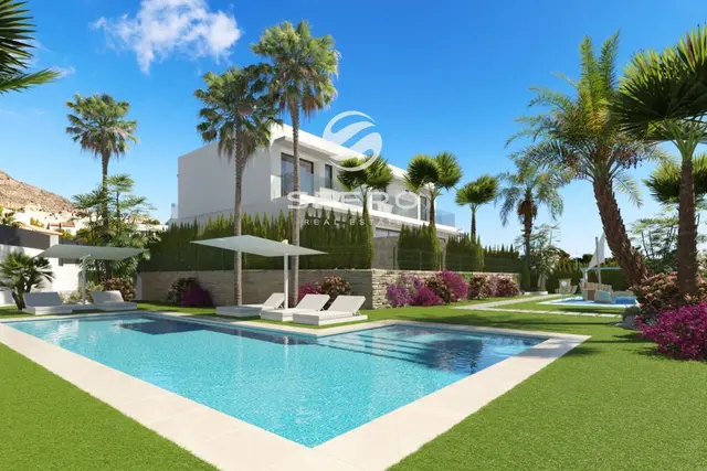 Modern villas and townhouses for living near the famous beaches in Finestrat