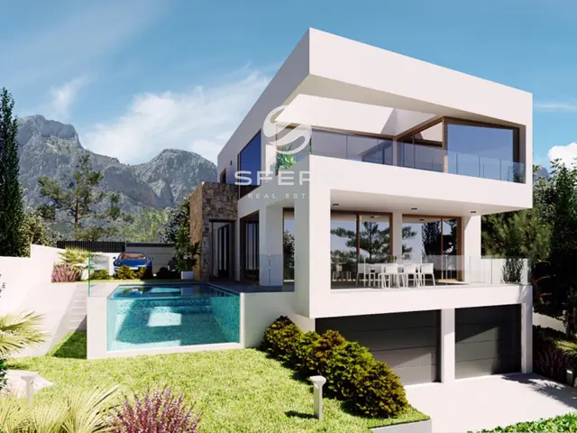 Modern villa in Polop with panoramic sea and mountain views